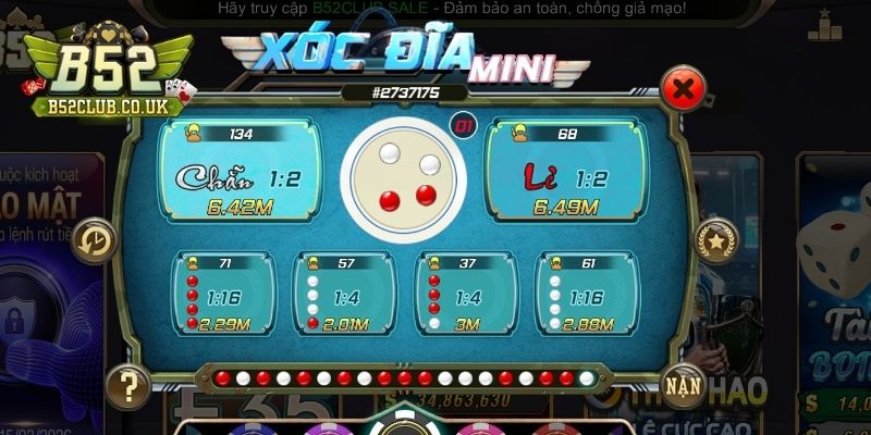 Xóc Đĩa Mini - Game giải trí với nhịp độ nhanh chóng - NADOKE.ONE