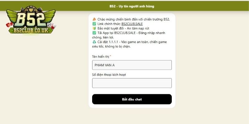 Liên hệ B52 - Hỗ trợ nhanh chóng, tận tâm và nhiệt tình - NADOKE.ONE